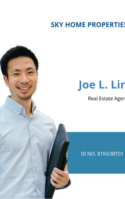 Free Classic Real estate ID Card Template to Edit Online