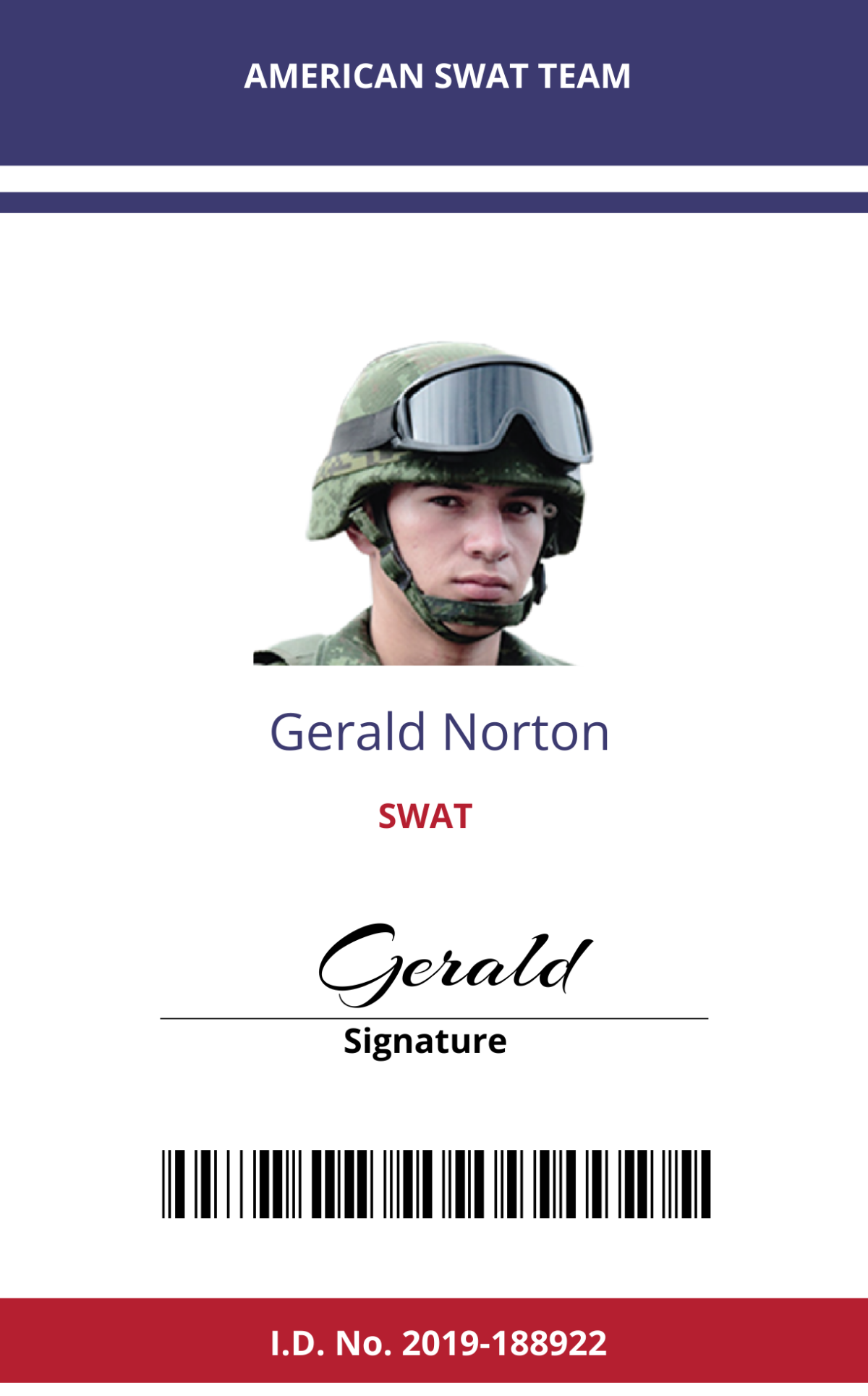 SWAT ID Card Template - Edit Online & Download