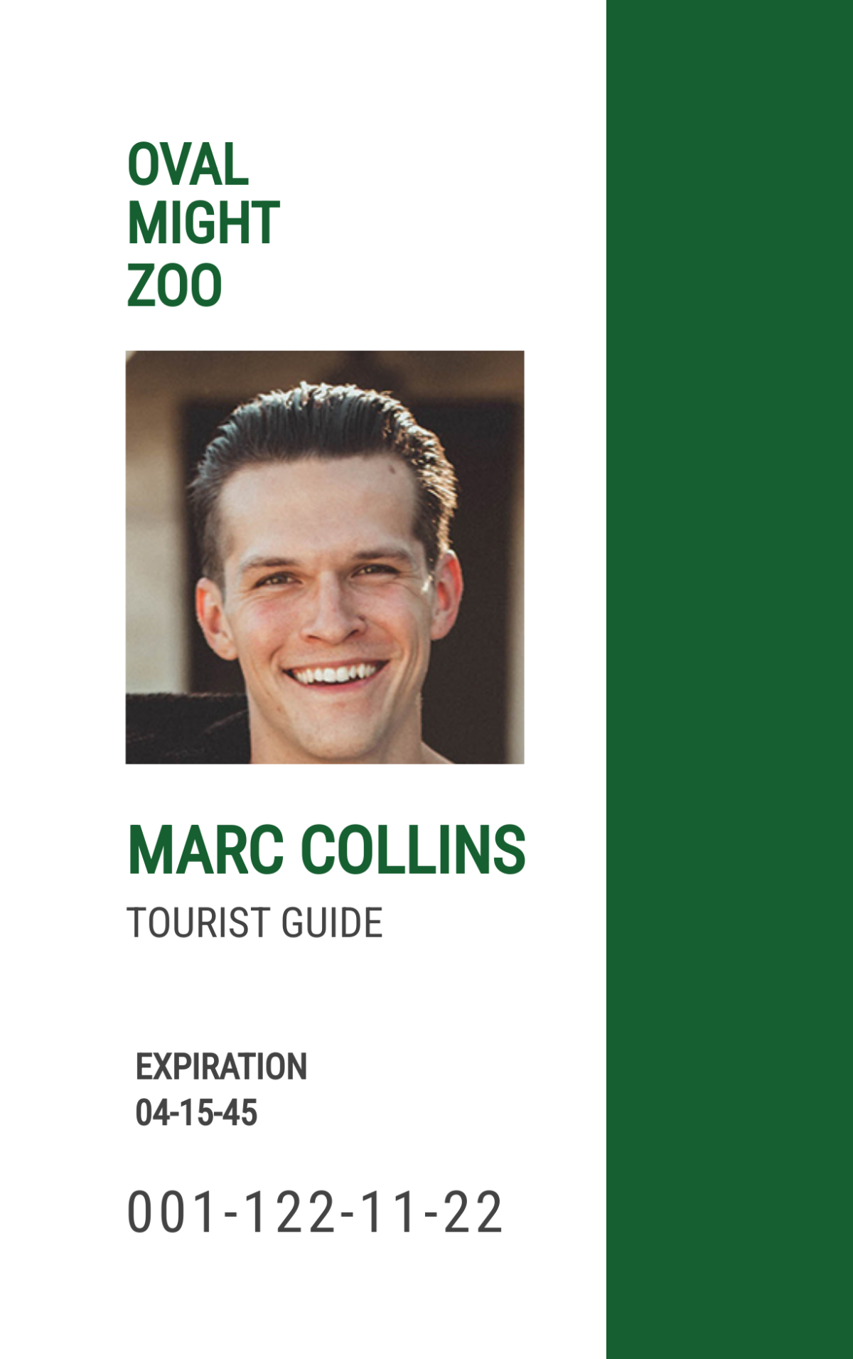 Tourist Guide ID Card Template