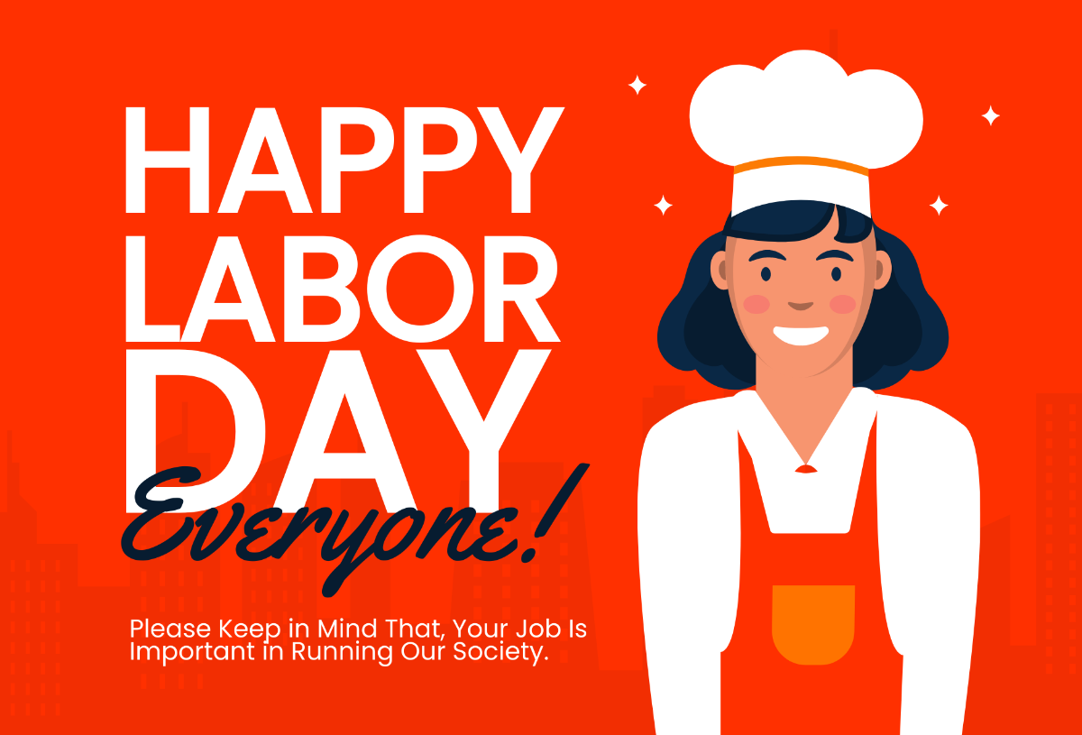 Modern Labor Day Greeting Card Template