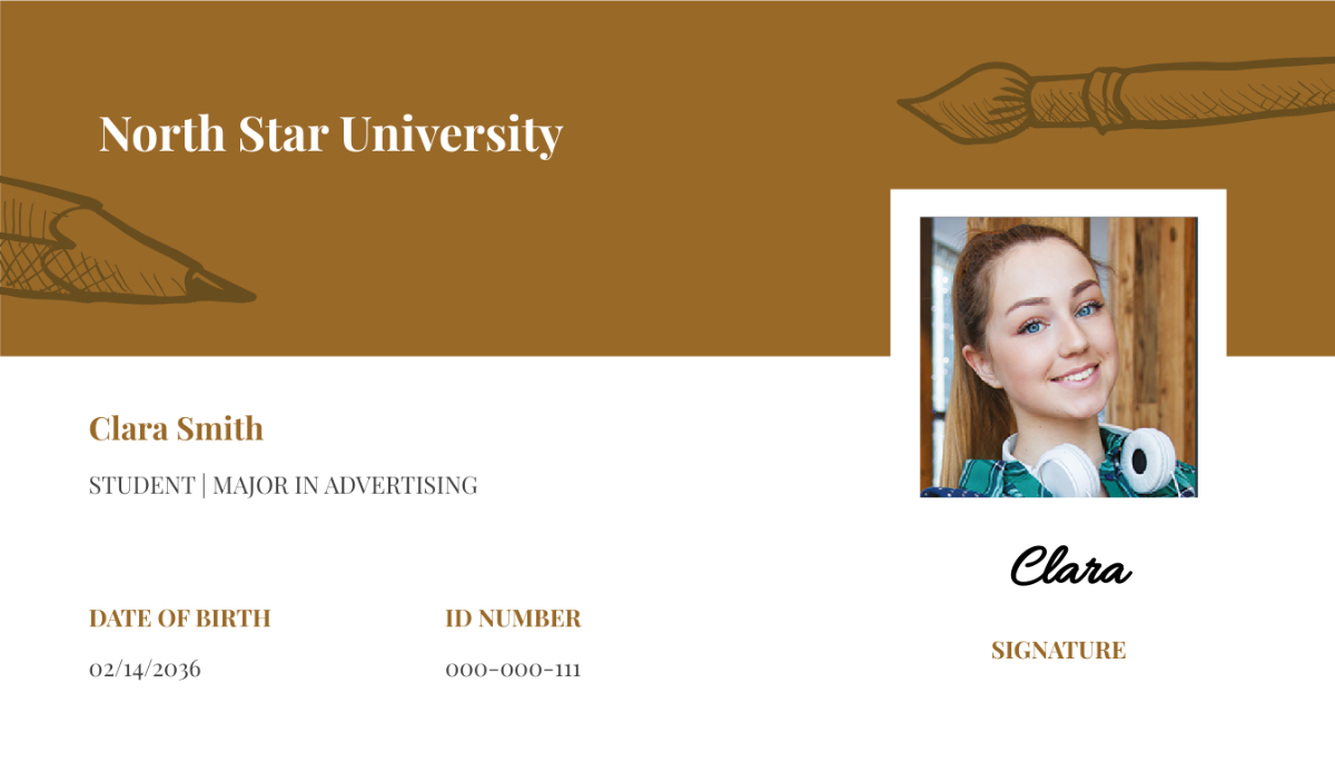 University ID Card Format Template - Edit Online & Download