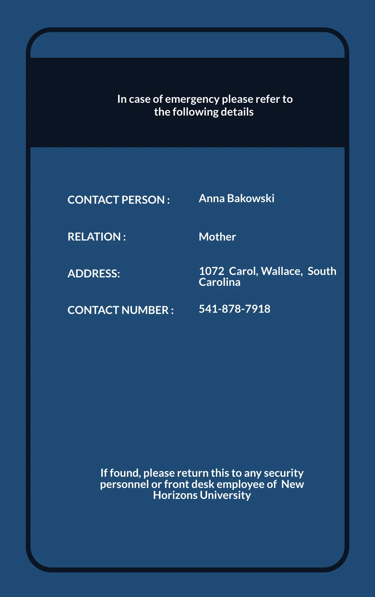 Free University ID Card Template to Edit Online