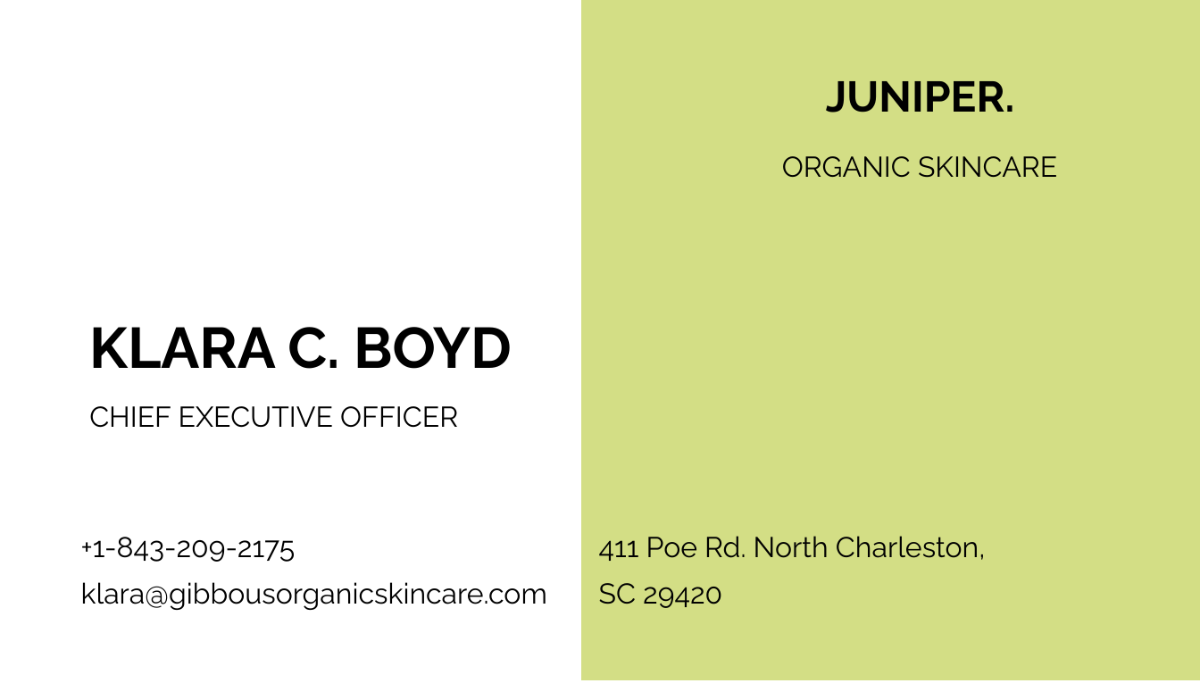 Juniper Business Card