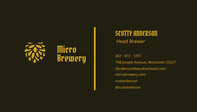 Free Micro Brewery Business Card Template to Edit Online