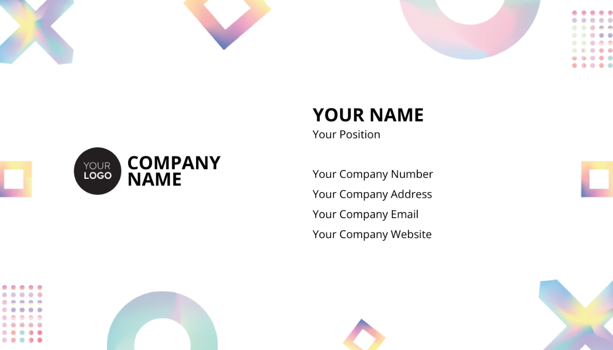 Minimal Holographic Business Card Template