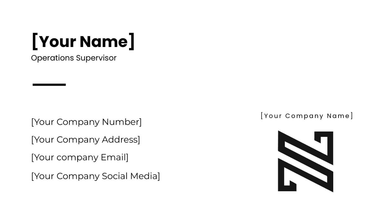 Minimalist Black and White Business Card Template
