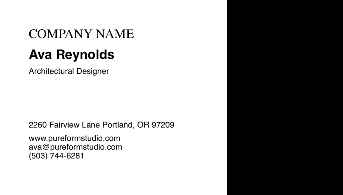 Free Simple Minimal Business Card Template to Edit Online