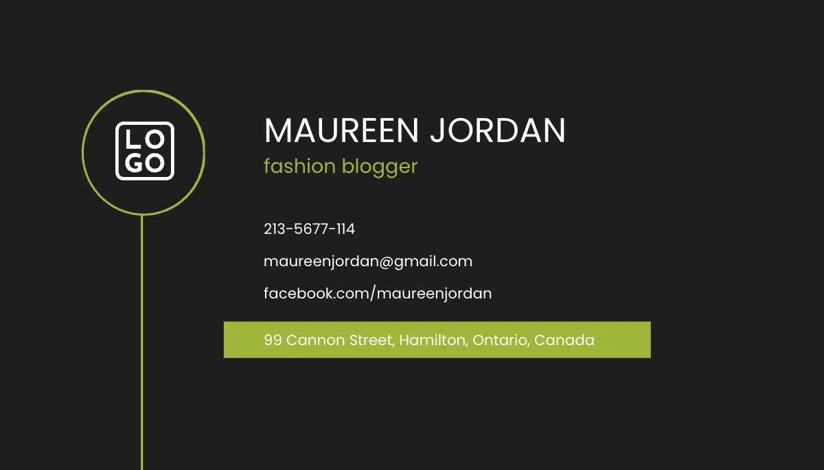 Free Simple Personal Business Card Template to Edit Online