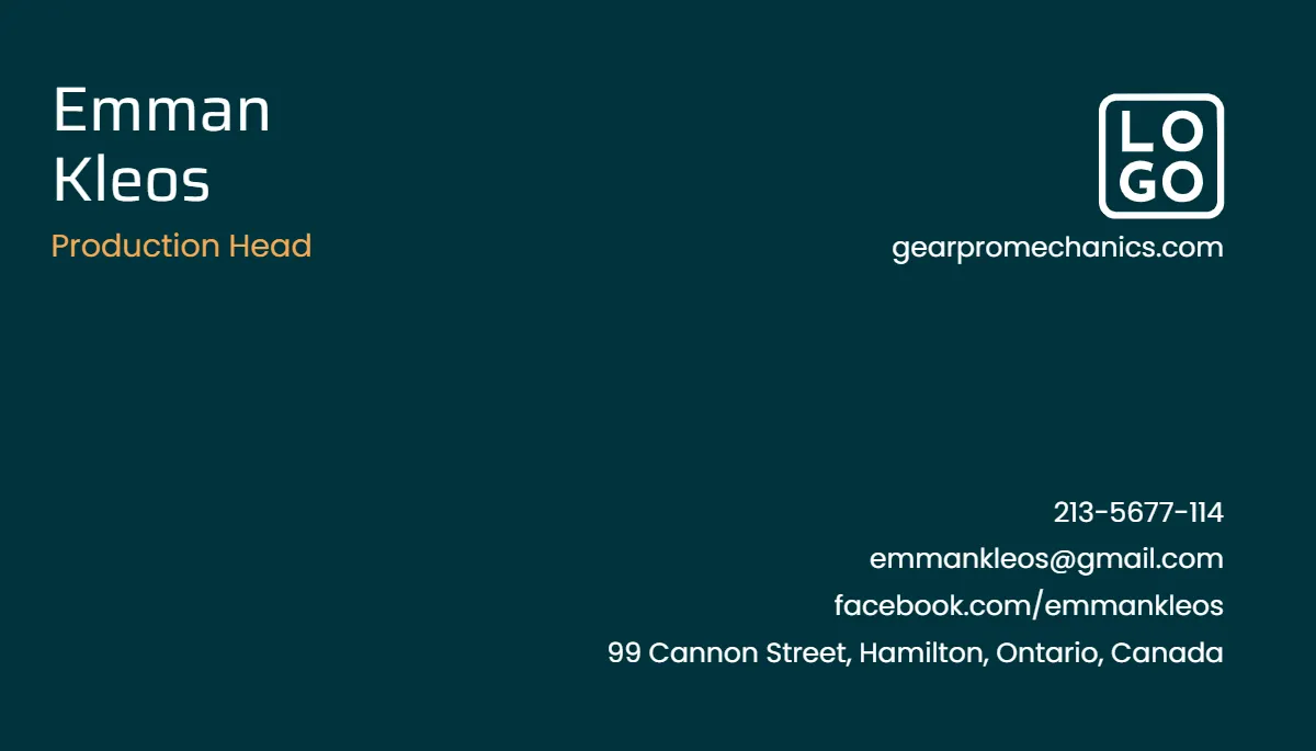 Free Simple Business Card Template to Edit Online