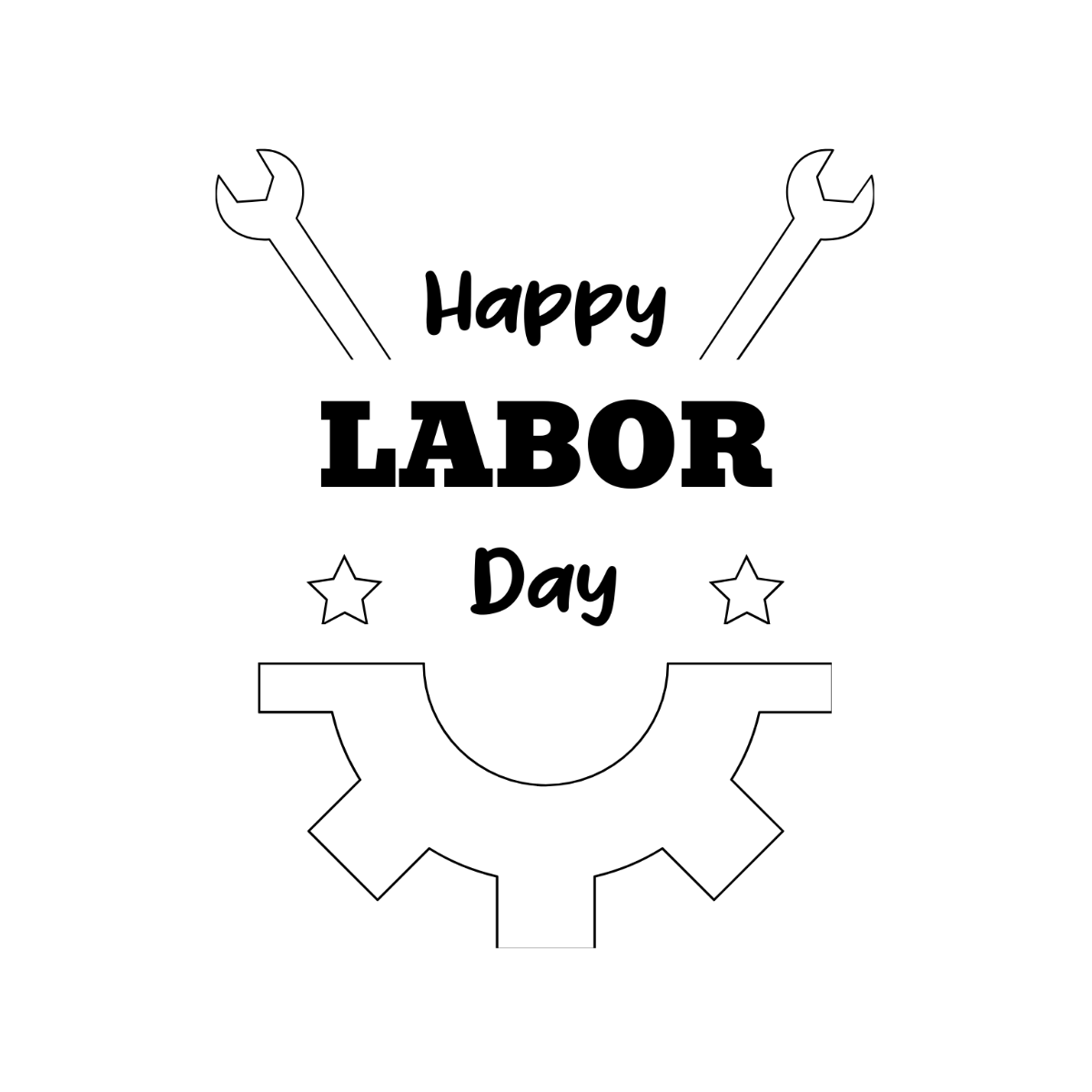 Labor Day Logo Drawing