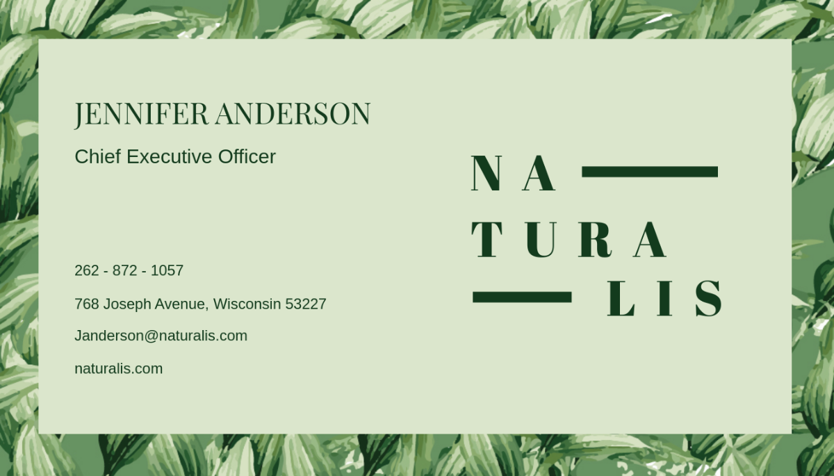 Free Naturalis Business Card Template