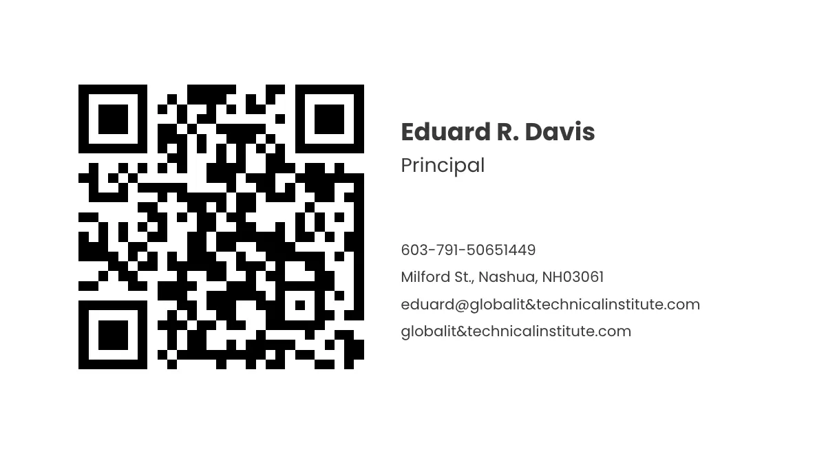 Free QR Code Global IT Business Card Template to Edit Online