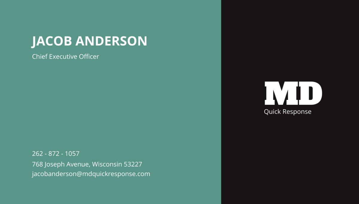 Free Quick Response Business Card Design Template
