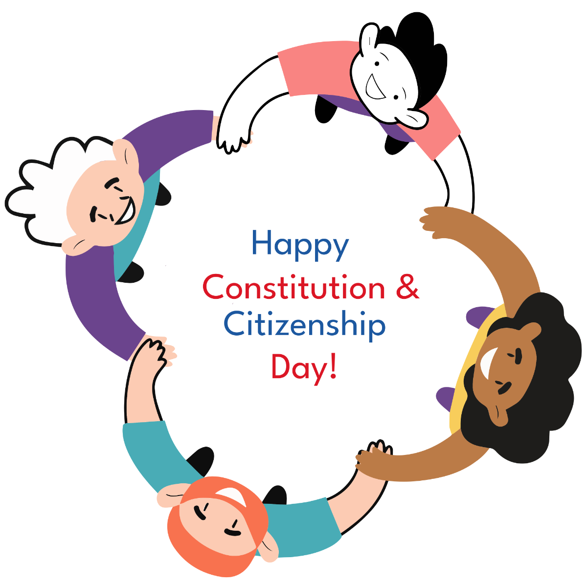 Cartoon Constitution and Citizenship Day Vector Template