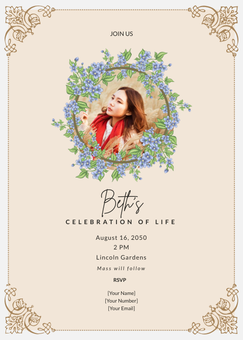 FREE Celebration of Life Invitation Templates Edit Online & Download