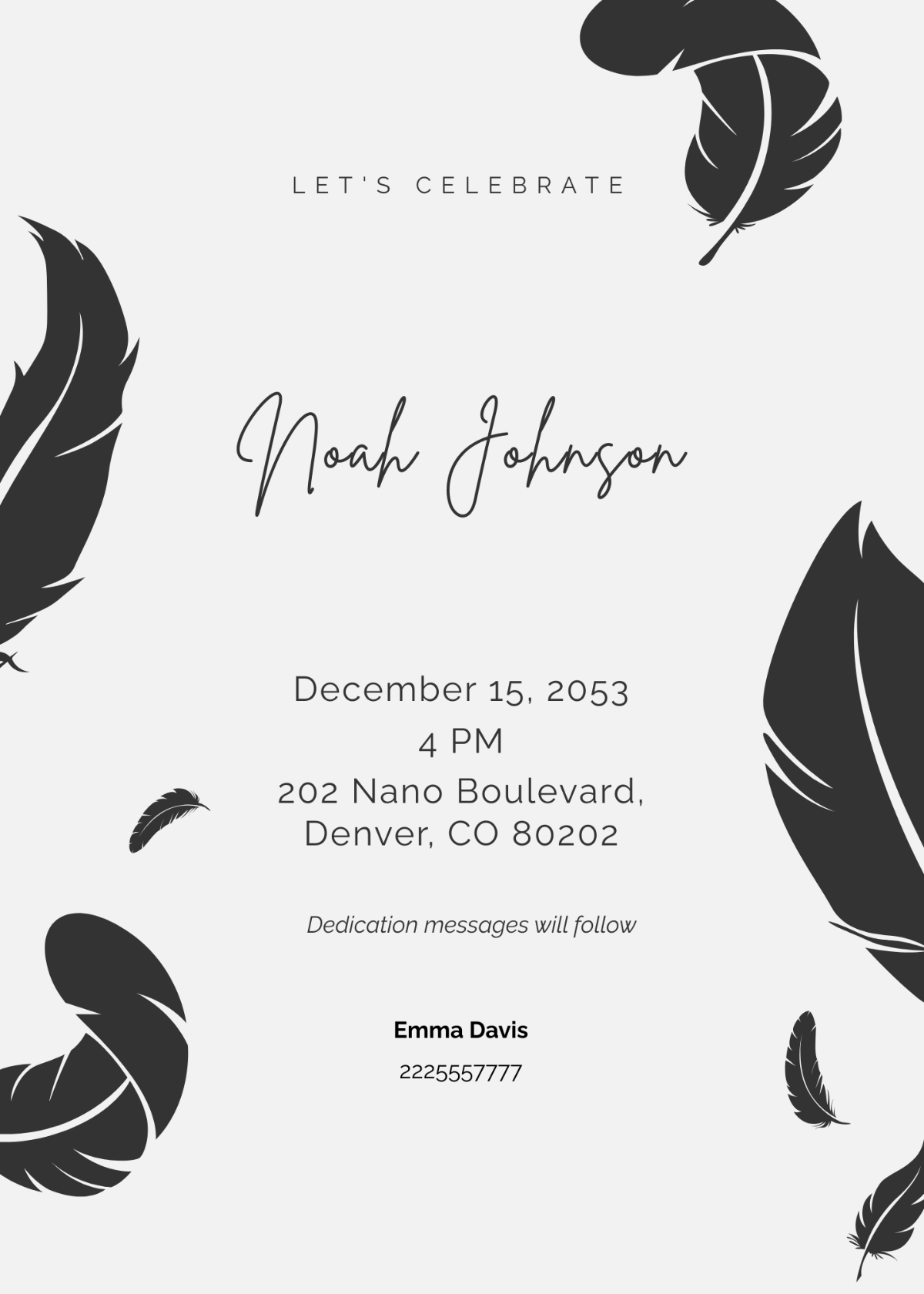 Simple Celebration Of Life Invitation