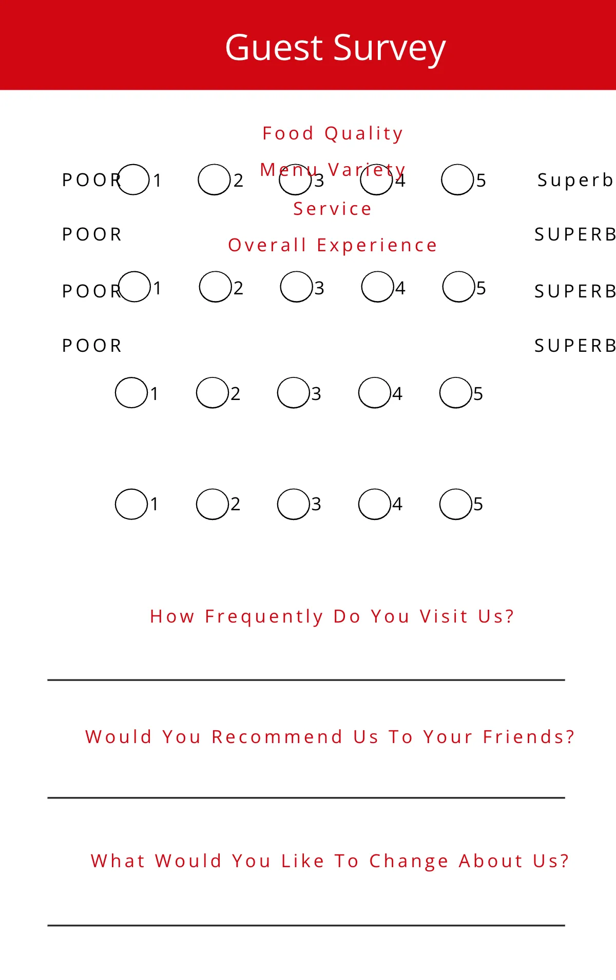 Free Comment Card Template to Edit Online