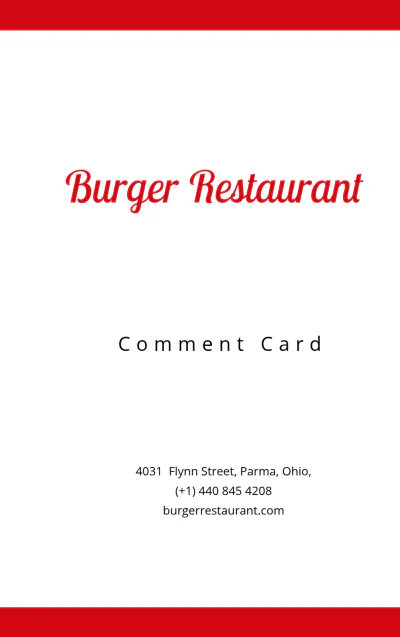 Free Comment Card Template to Edit Online