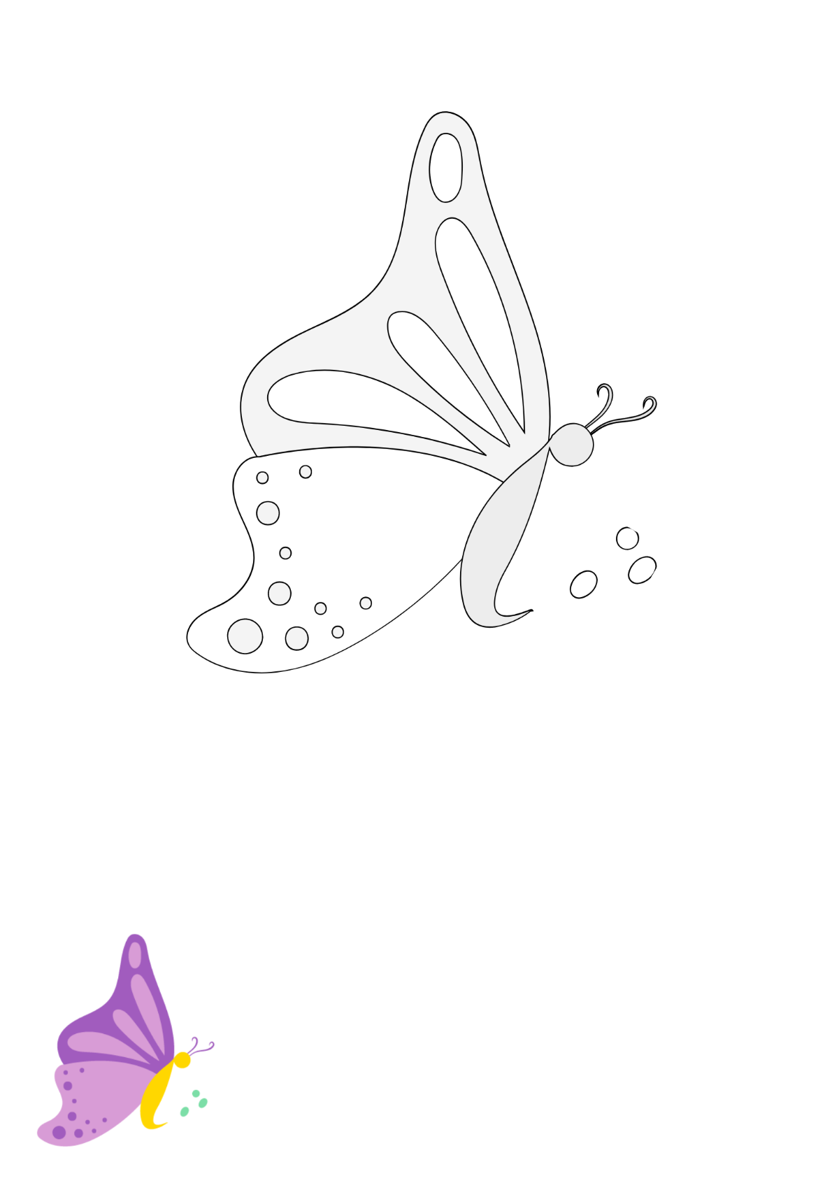 Cute Butterfly Coloring Pages Template