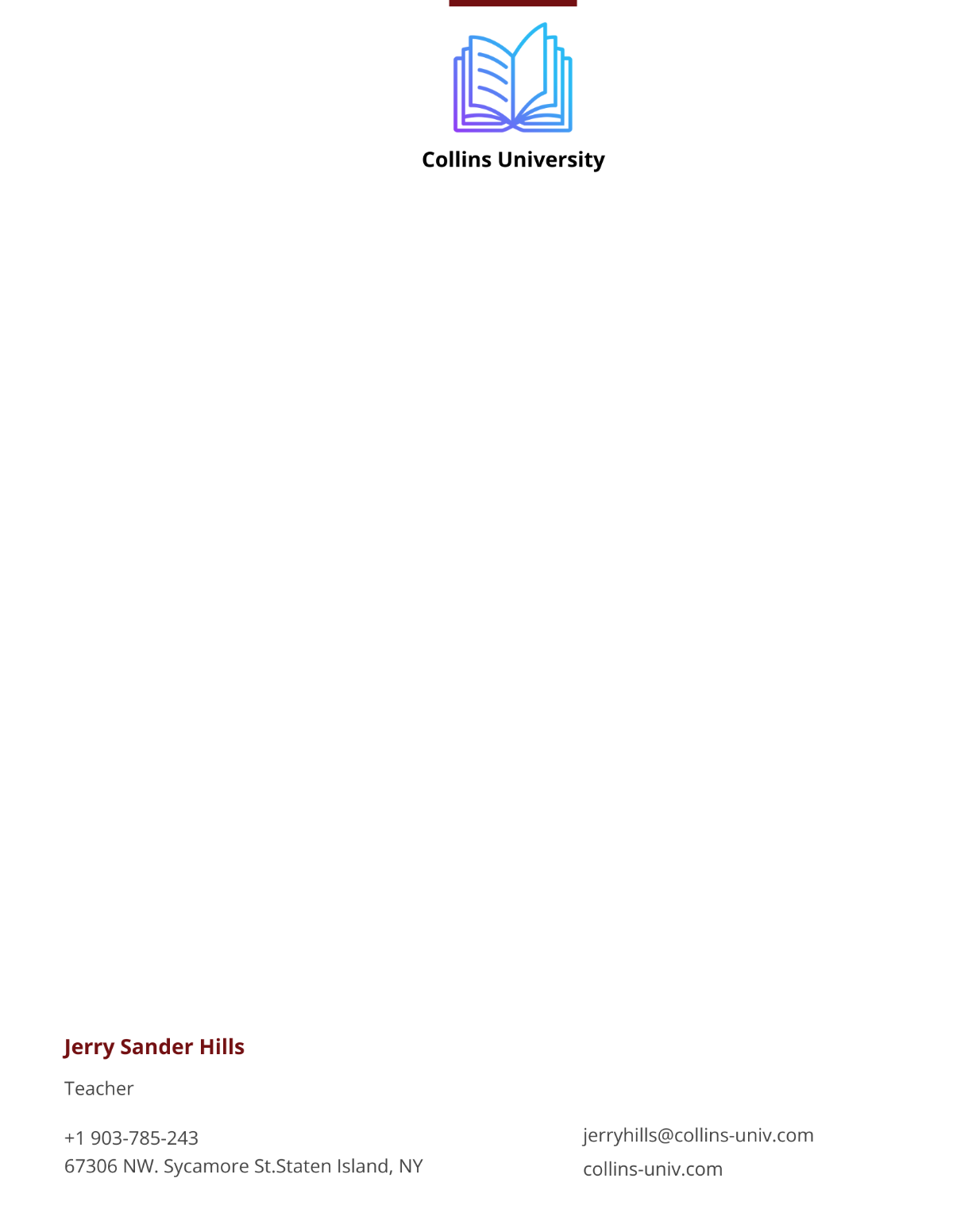 Teacher Letterhead