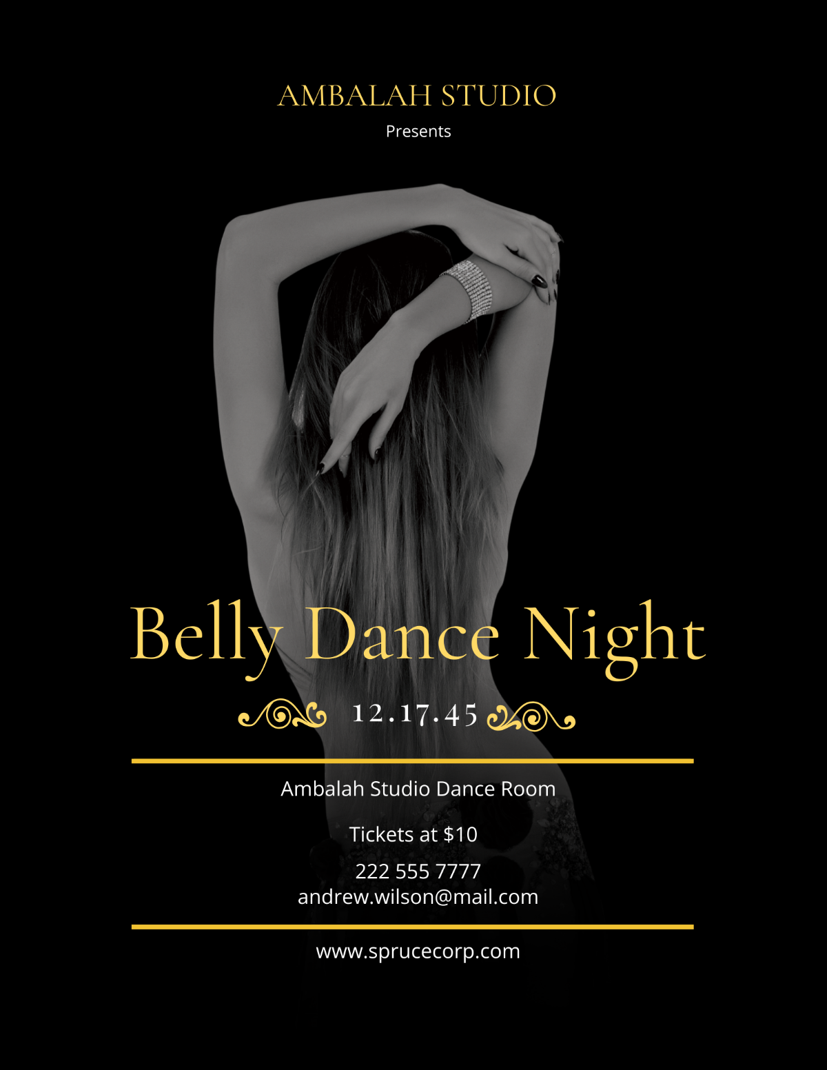 Belly Dancing Flyer Template - Edit Online & Download