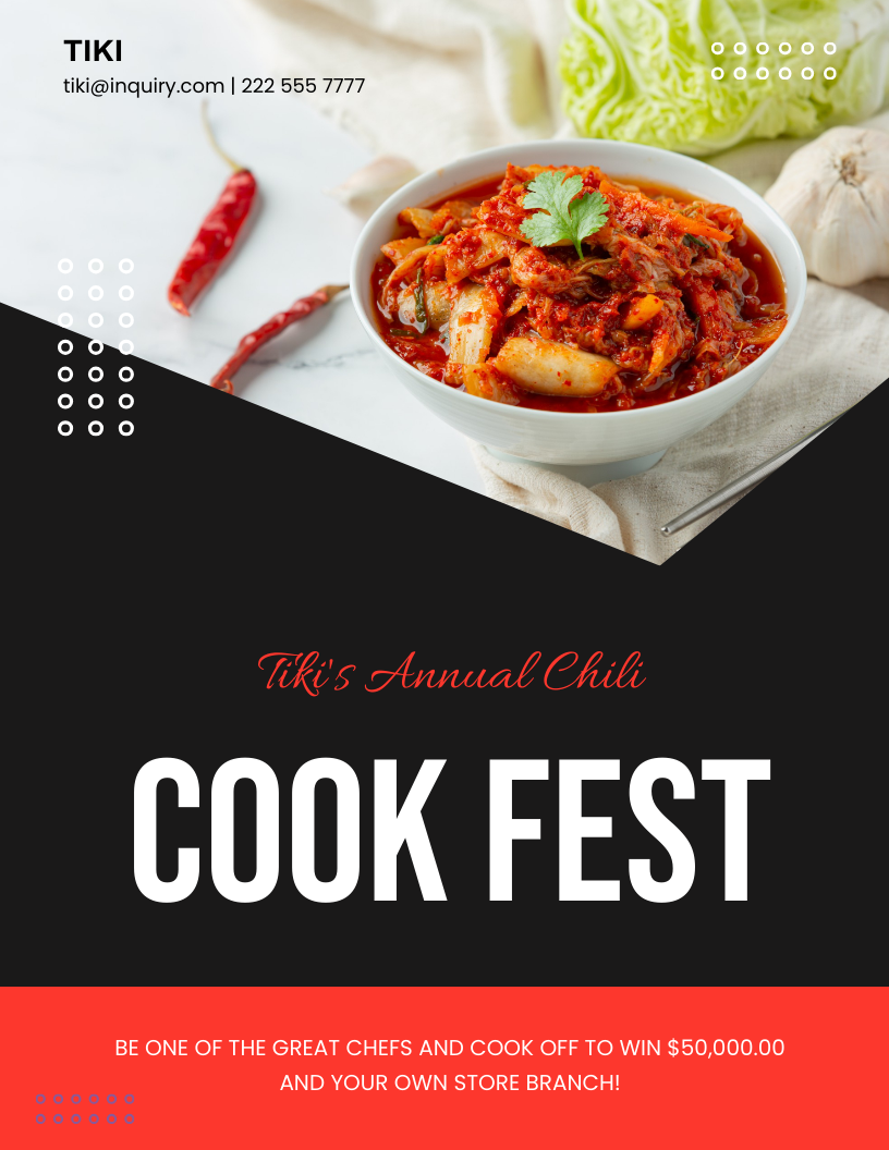 Chili Cook Off Announcement Flyer