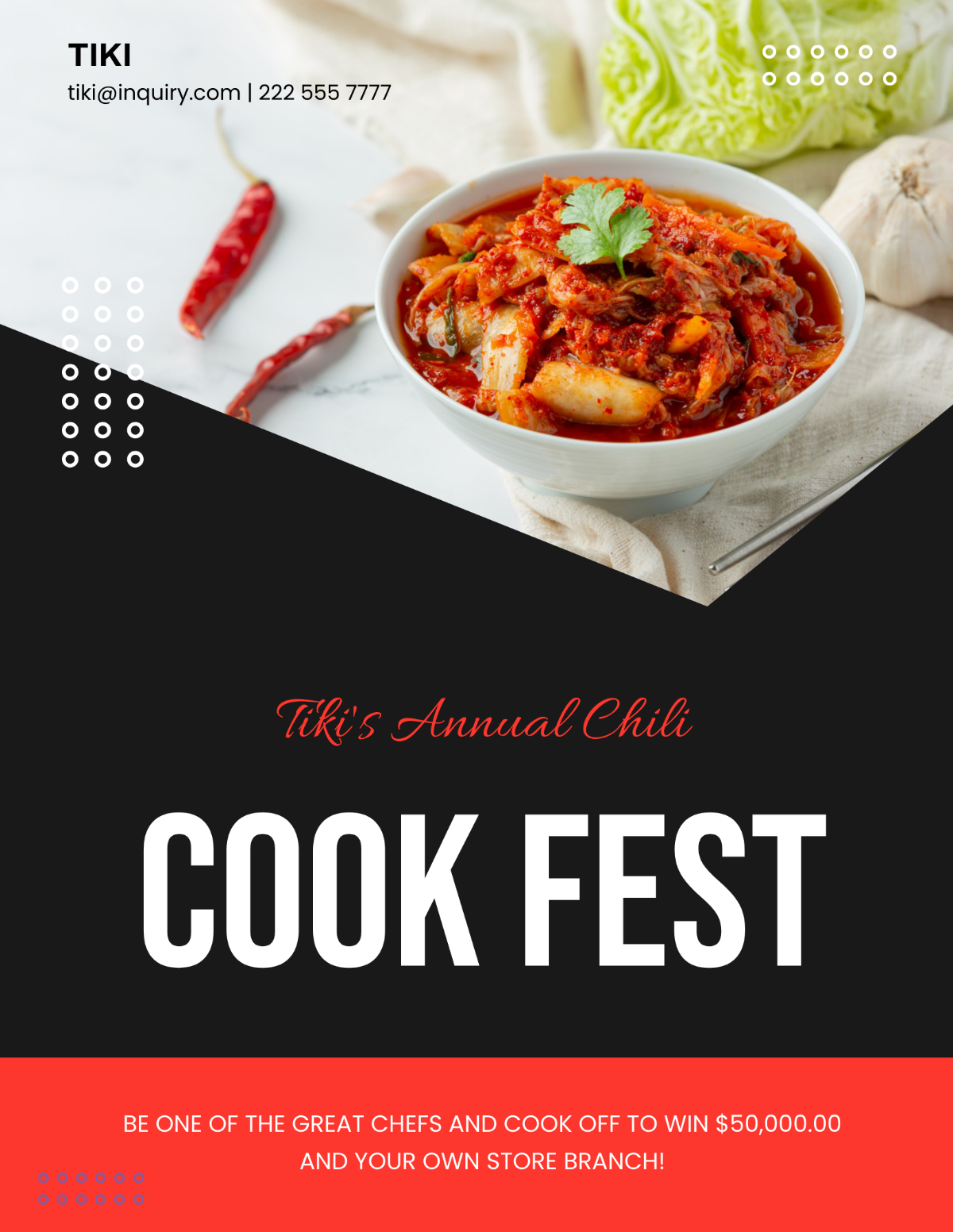 Chili Cook Off Announcement Flyer Template - Edit Online & Download