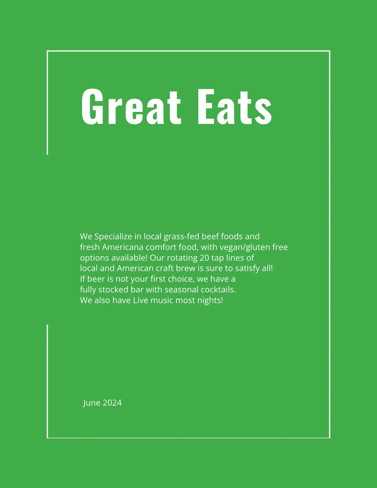 Free Restaurant Magazine Template to Edit Online