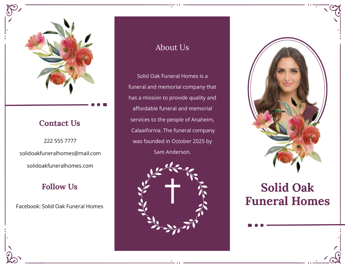 Blank Catholic Funeral Tri-Fold Brochure Template - Edit Online & Download