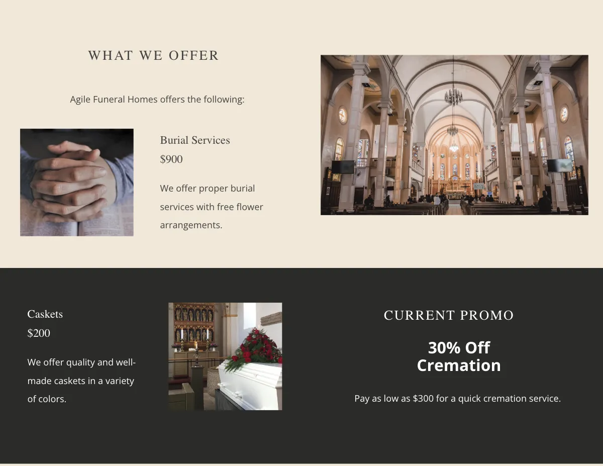 Free Booklet Funeral Memorial Brochure Template to Edit Online