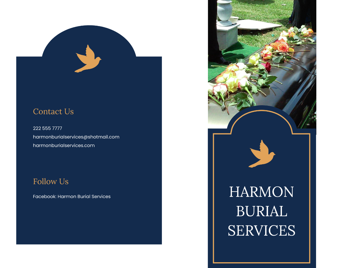 Catholic Burial Funeral Bi-Fold Brochure Template