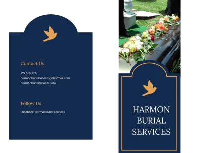 Free Catholic Burial Funeral Bi-Fold Brochure Template to Edit Online
