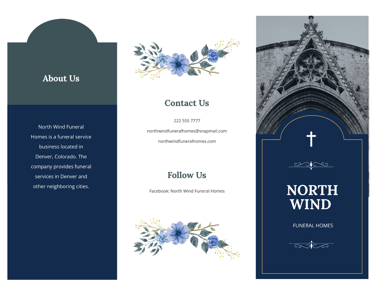 Catholic Burial Funeral Tri-Fold Brochure Template