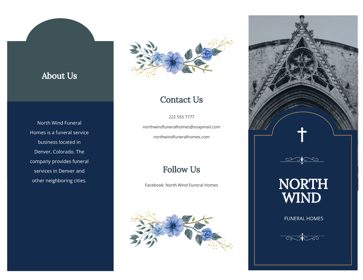 Catholic Burial Funeral Tri-Fold Brochure Template