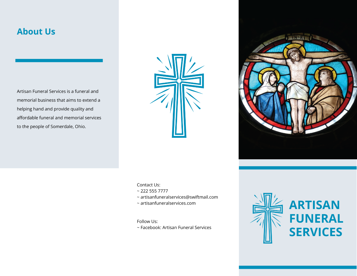 Catholic Funeral Mass Tri-fold Brochure Template - Edit Online & Download