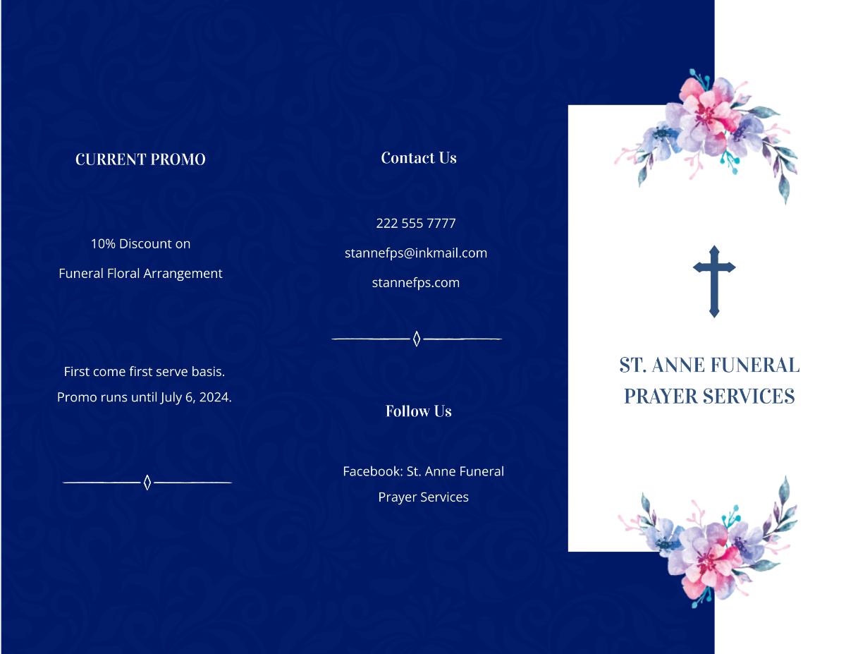 Catholic Funeral Prayer Tri-Fold Brochure Template - Edit Online & Download