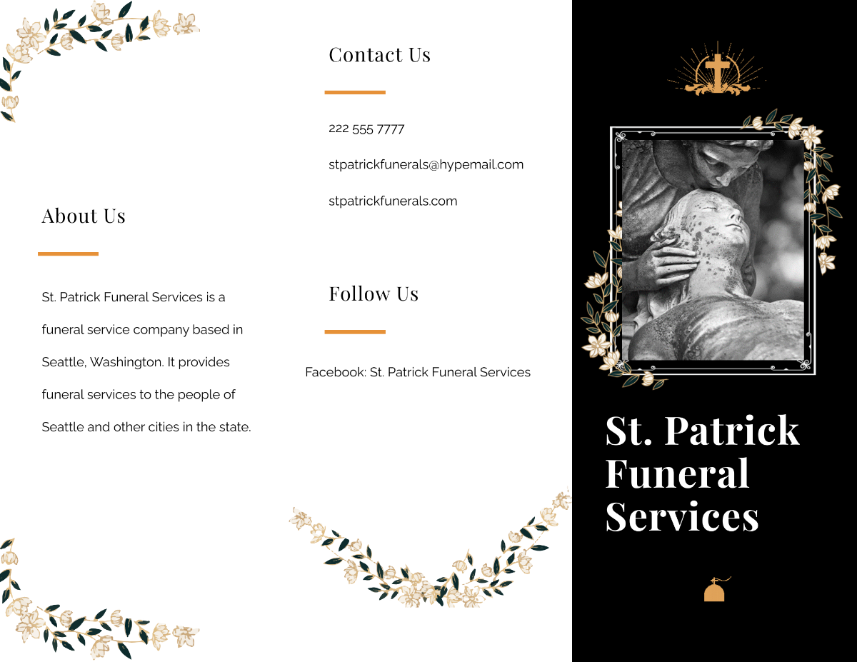 Catholic Funeral Service Tri-Fold Brochure Template