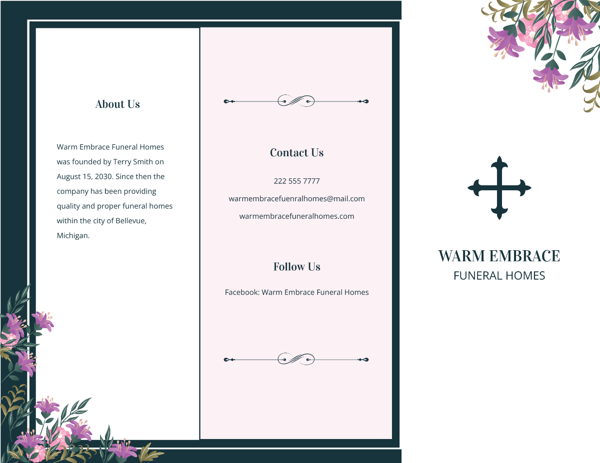 Celebration of Life Catholic Funeral Tri-Fold Brochure Template - Edit Online & Download