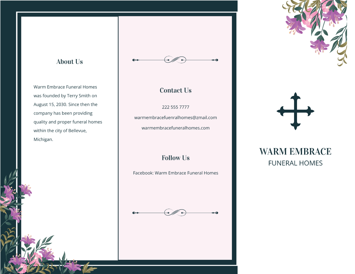 Celebration of Life Catholic Funeral Tri-Fold Brochure Template