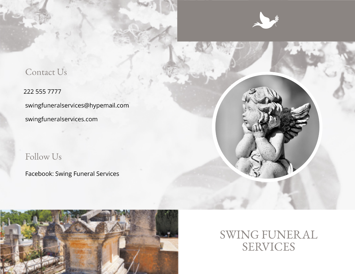 Celebration of Life Evite Funeral Bi-Fold Brochure Template