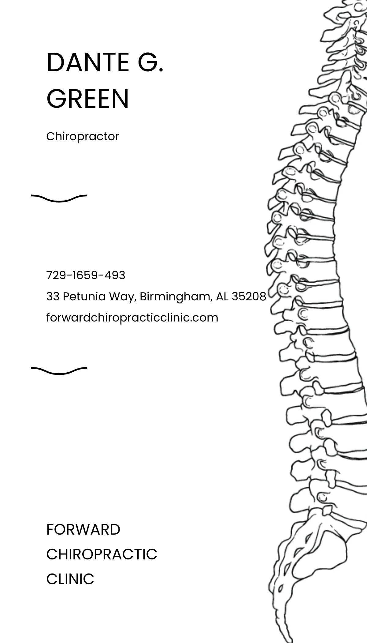 Free Spine Business Card Template to Edit Online
