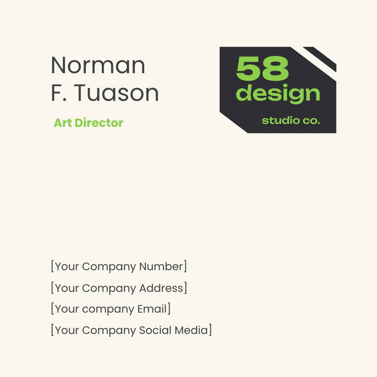 Free Square Minimal Business Card Template to Edit Online
