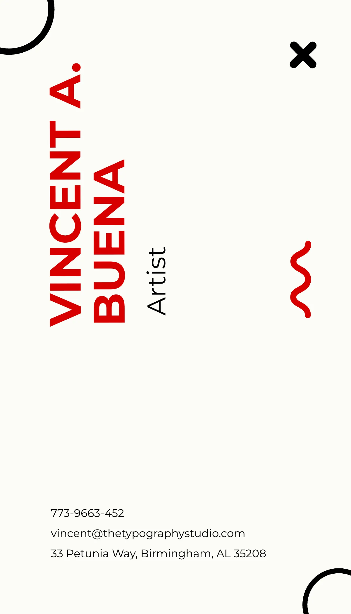 Free Typography Studio business card Template to Edit Online