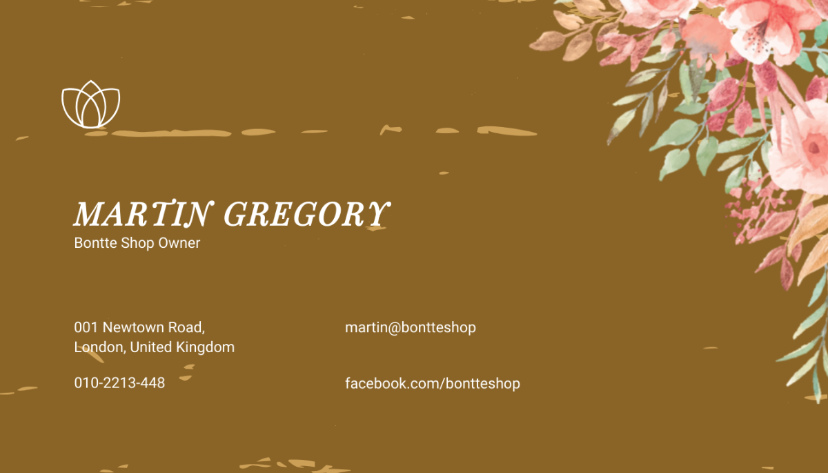 Free Vintage Floral Business Card Template