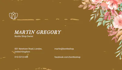 Free Vintage Floral Business Card Template to Edit Online