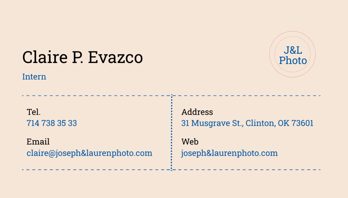 Vintage Photography Business Card Template