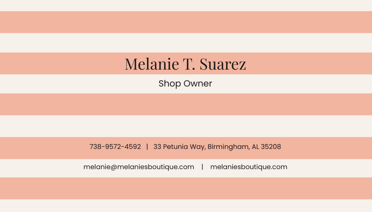 Free Vintage Stripes Business Card Template