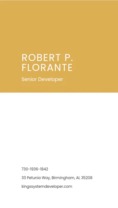 Free Web Developer Business Card Template to Edit Online