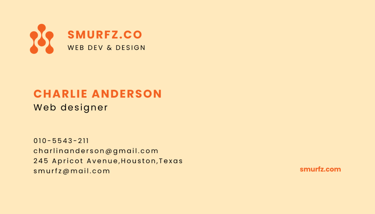 Web Designer Business Card