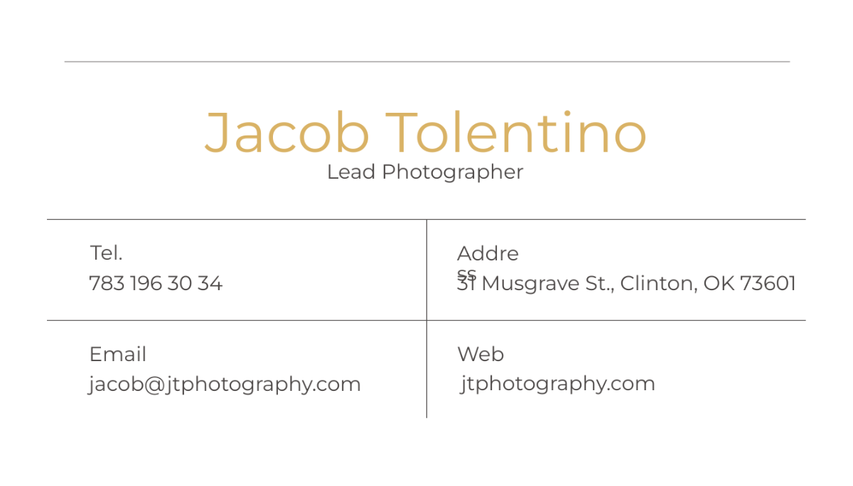 Free Wedding Photography Business Card Template